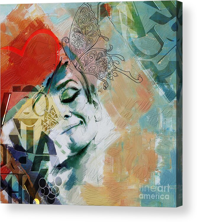 Women Acrylic Print featuring the painting Abstract Women 8 by Mahnoor Shah