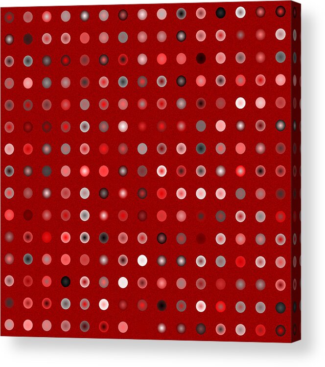 Abstract Digital Algorithm Rithmart Red Circles Dots Balls Acrylic Print featuring the digital art Abstract.10 by Gareth Lewis