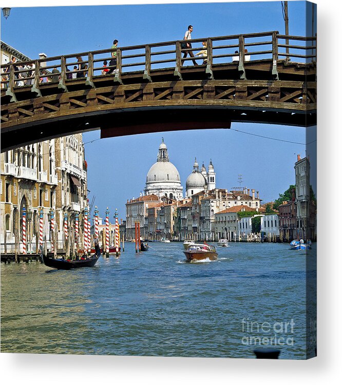 Venice Acrylic Print featuring the photograph Accademia Bridge in Venice Italy by Heiko Koehrer-Wagner