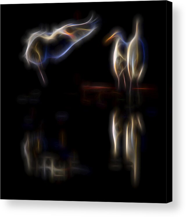 White Birds Acrylic Print featuring the digital art Air Elementals 1 by William Horden