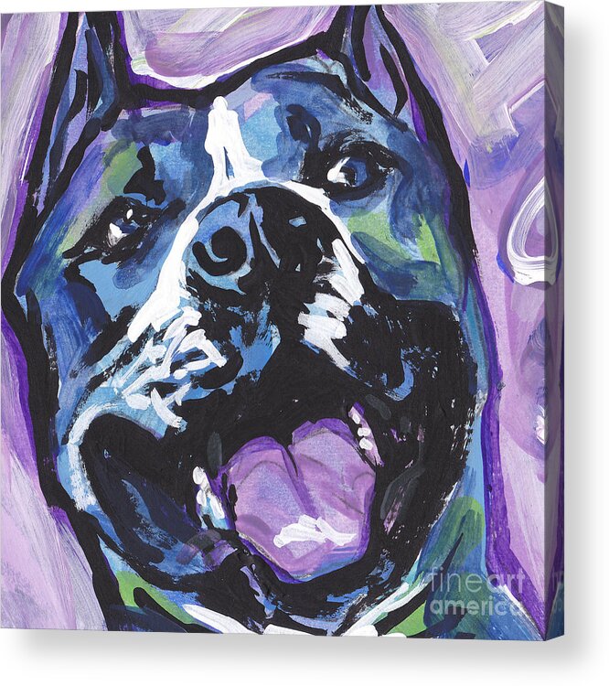 Amstaff Acrylic Print featuring the painting Am a Staff by Lea S