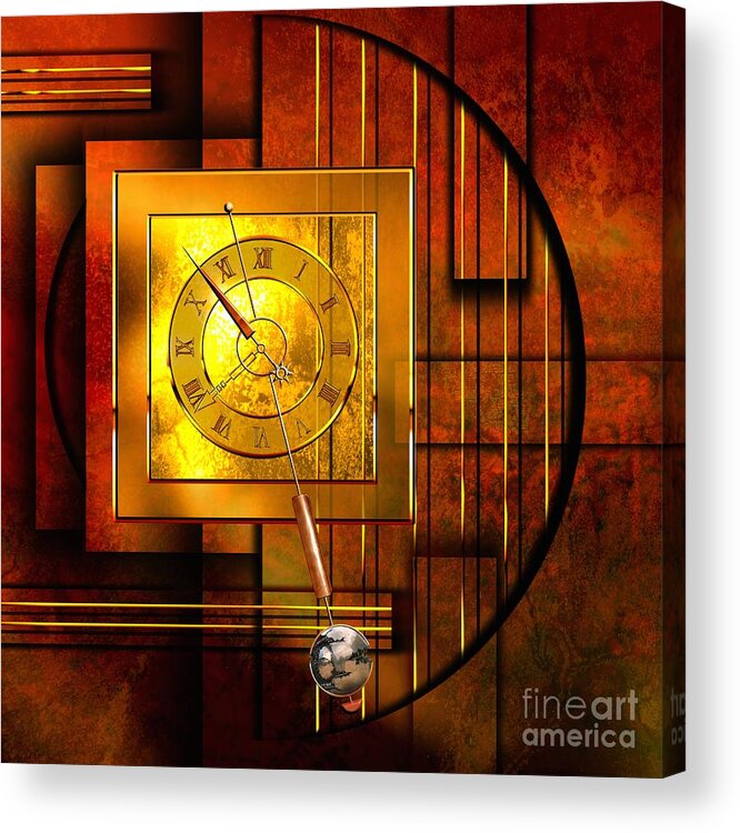 Clock Acrylic Print featuring the digital art Amber Clock by Franziskus Pfleghart