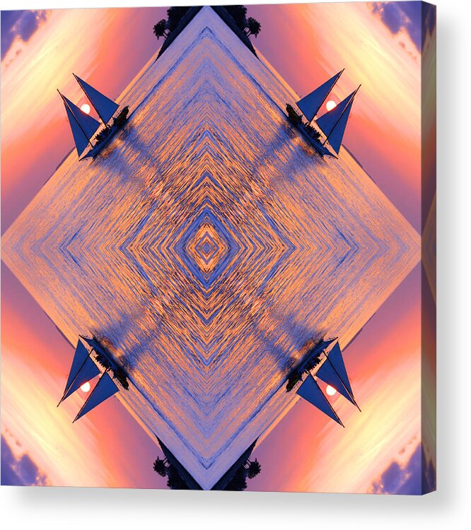 Kaleidoscope Acrylic Print featuring the digital art And Yet It Moves by Iryna Goodall