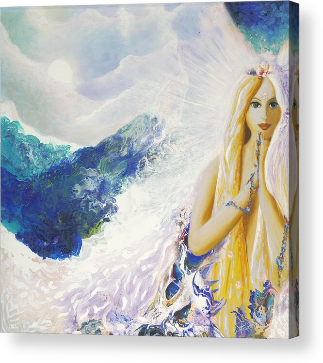 Peace Acrylic Print featuring the painting Angel of Peace by Valerie Graniou-Cook
