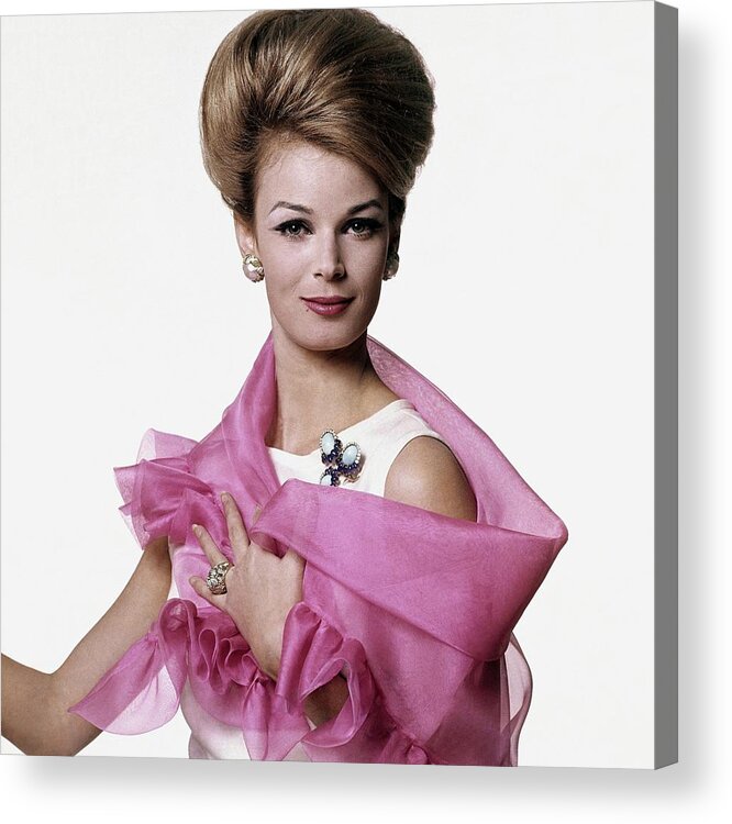 Fashion Acrylic Print featuring the photograph Anne De Zogheb Wearing A Doro Wrap by Bert Stern