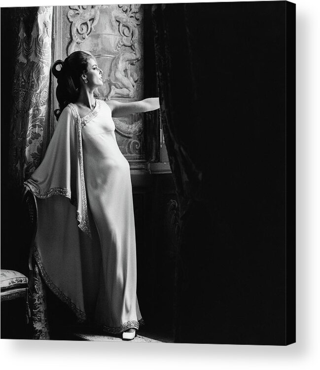Fashion Acrylic Print featuring the photograph Antonella Agnelli In The Palazzo Doria In Rome by Henry Clarke