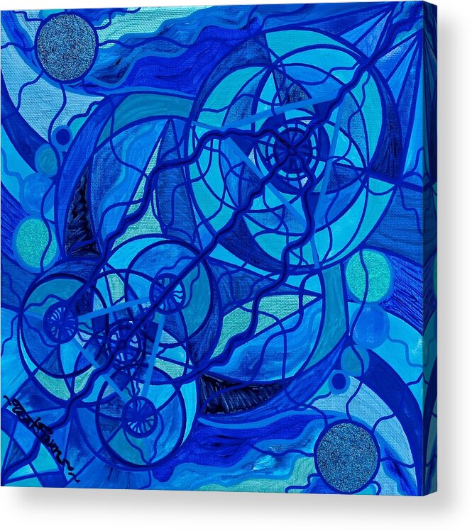 Vibration Acrylic Print featuring the painting Arcturian Calming Grid by Teal Eye Print Store