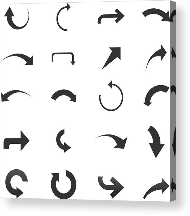 Curve Acrylic Print featuring the drawing Arrow icons set by DivVector