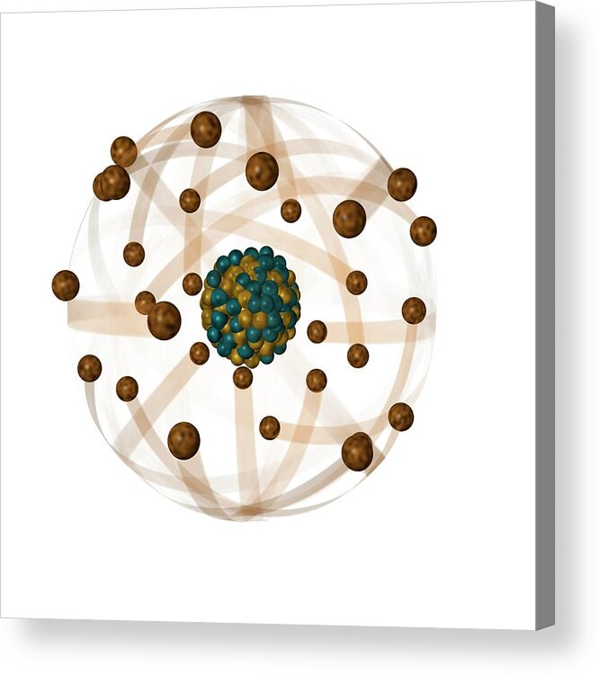 Electron Acrylic Print featuring the photograph Atomic Structure by Crown Copyrighthealth & Safety Laboratory