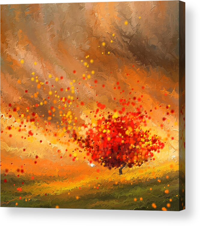 Four Seasons Acrylic Print featuring the painting Autumn-Four Seasons- Four Seasons Art by Lourry Legarde