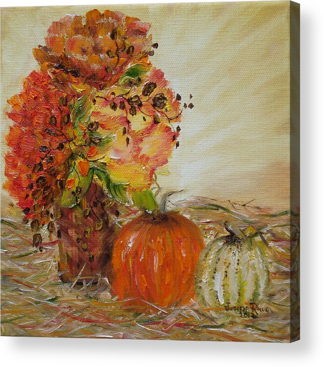 Autumn Acrylic Print featuring the painting Autumn Sunrise by Judith Rhue