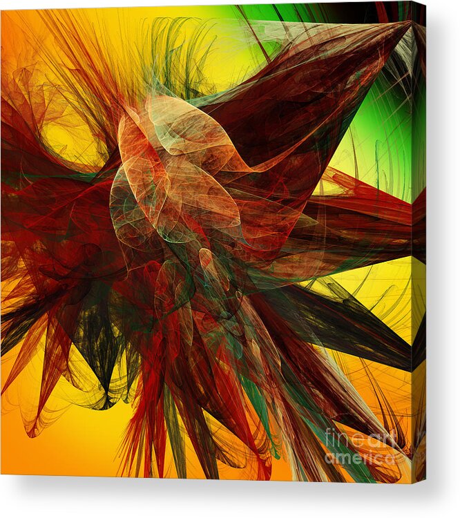 Andee Design Abstract Acrylic Print featuring the digital art Autumn Wings by Andee Design