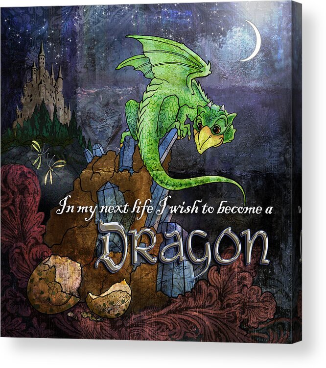 Dragon Acrylic Print featuring the digital art Baby Dragon by Evie Cook
