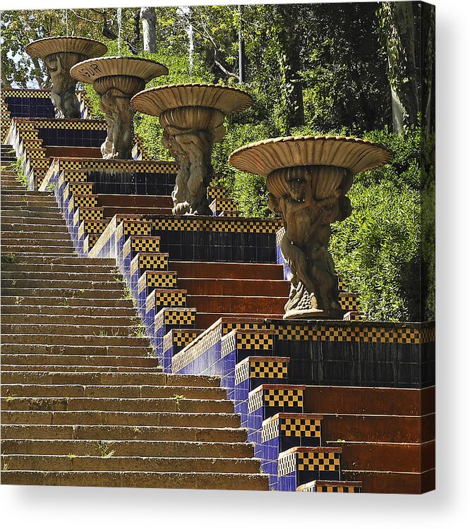 Outdoors Acrylic Print featuring the photograph Barcelona Steps by Doug Davidson