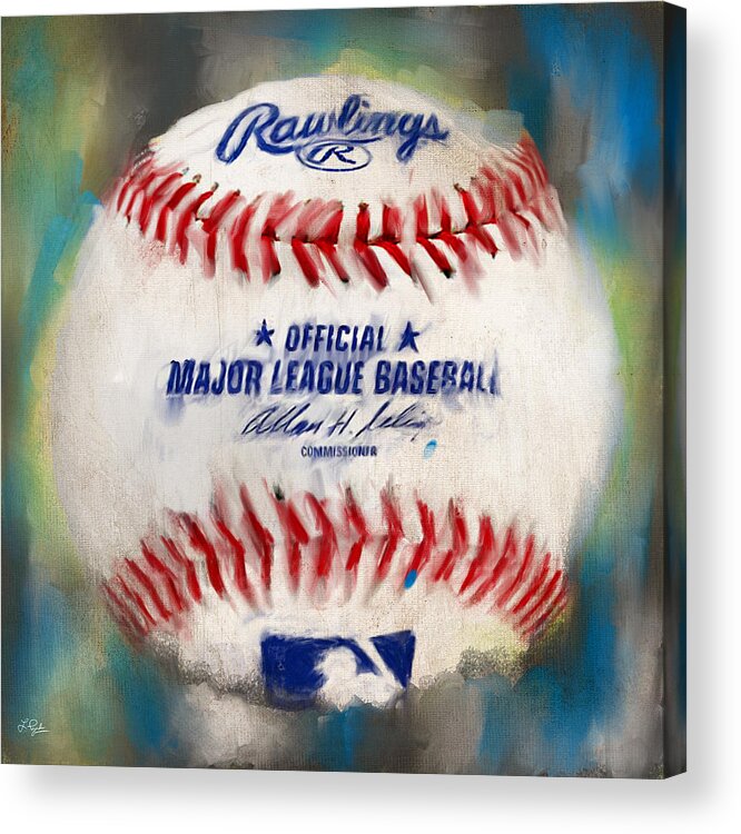 Baseball Acrylic Print featuring the digital art Baseball IV by Lourry Legarde