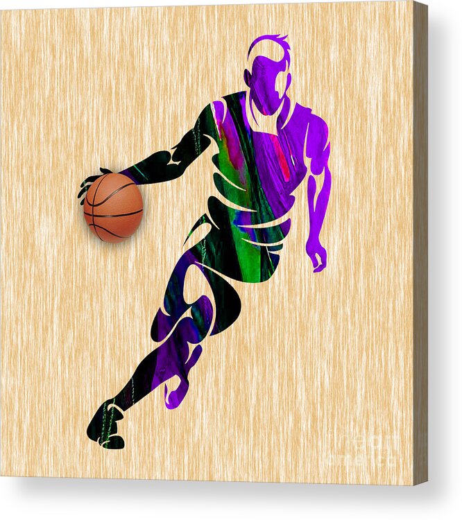 Basketball Acrylic Print featuring the mixed media Basketball Player by Marvin Blaine