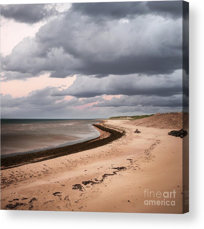 Beach Acrylic Print featuring the photograph Beach view with storm clouds by Elena Elisseeva