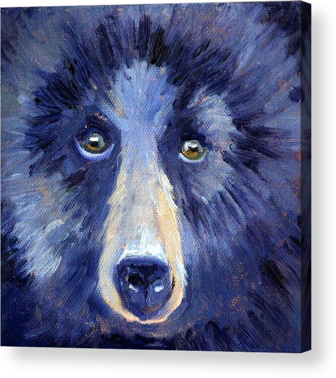 Bear Acrylic Print featuring the painting Bear Face by Nancy Merkle