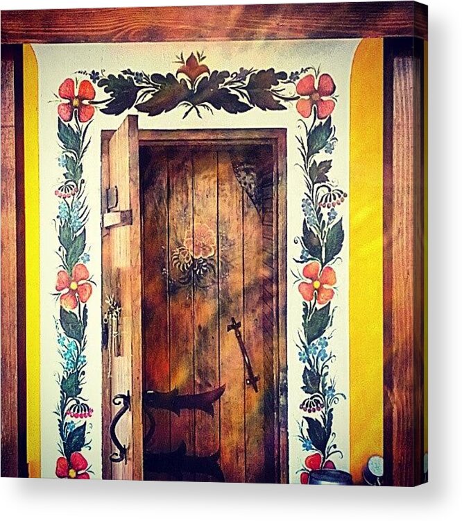  Acrylic Print featuring the photograph Beautifully Painted Door, At A Small by AJ Don