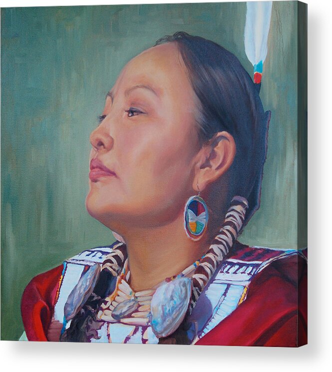 Native American Acrylic Print featuring the painting Beauty by Christine Lytwynczuk