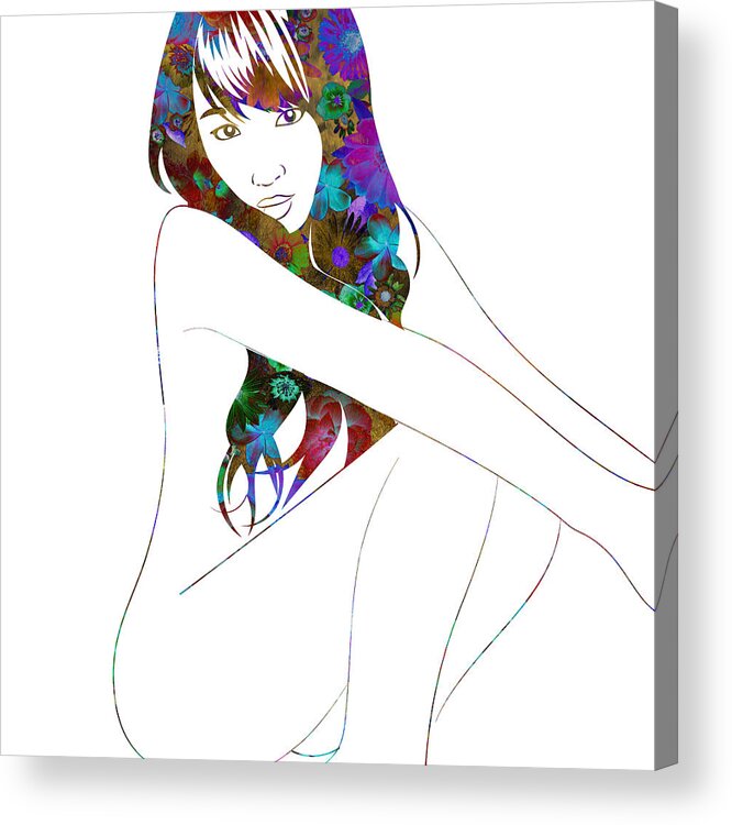 Woman Acrylic Print featuring the digital art Beauty Endures by Stevyn Llewellyn