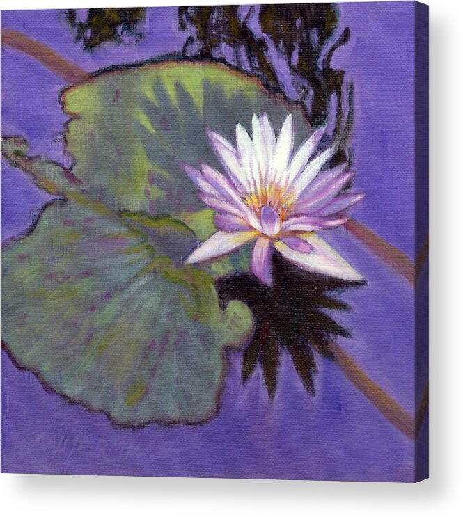 Water Lily Acrylic Print featuring the painting Beauty in the Water by John Lautermilch