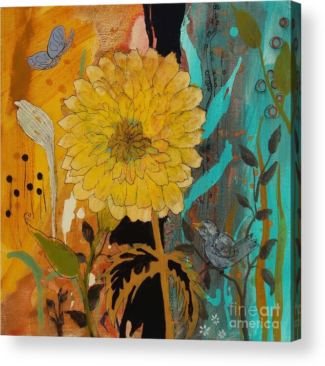 Yellow Flower Acrylic Print featuring the painting Big Yella by Robin Pedrero