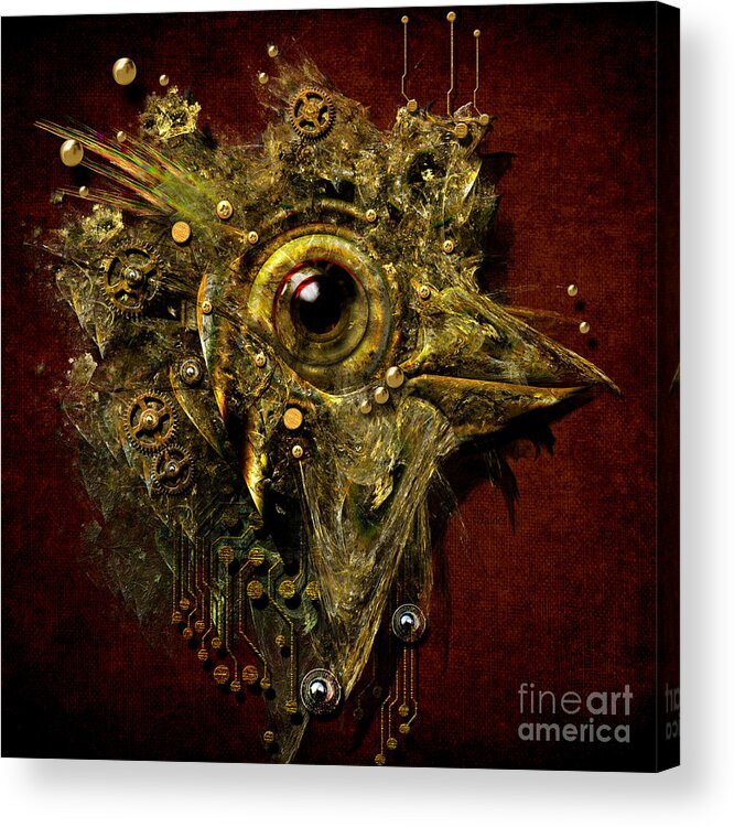 Digital Art Acrylic Print featuring the digital art Birdmachine by Alexa Szlavics