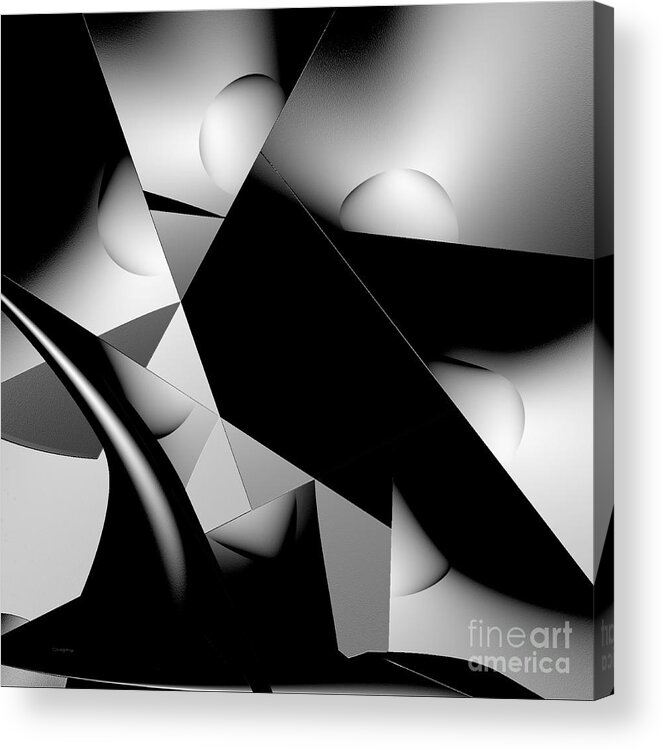 Abstract Acrylic Print featuring the digital art Black and White by Greg Moores
