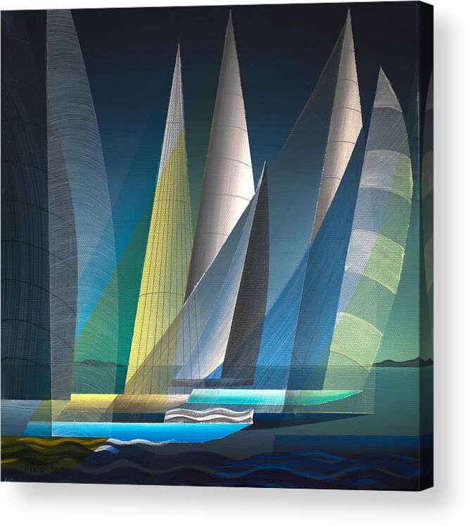  Sails Acrylic Print featuring the painting Black Sail 2013 by Douglas Pike