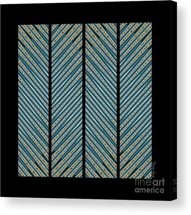 Blue Leaves Acrylic Print featuring the digital art Blue Leaves by Darla Wood