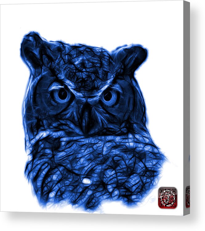 Owl Acrylic Print featuring the digital art Blue Owl 4436 - F S M by James Ahn