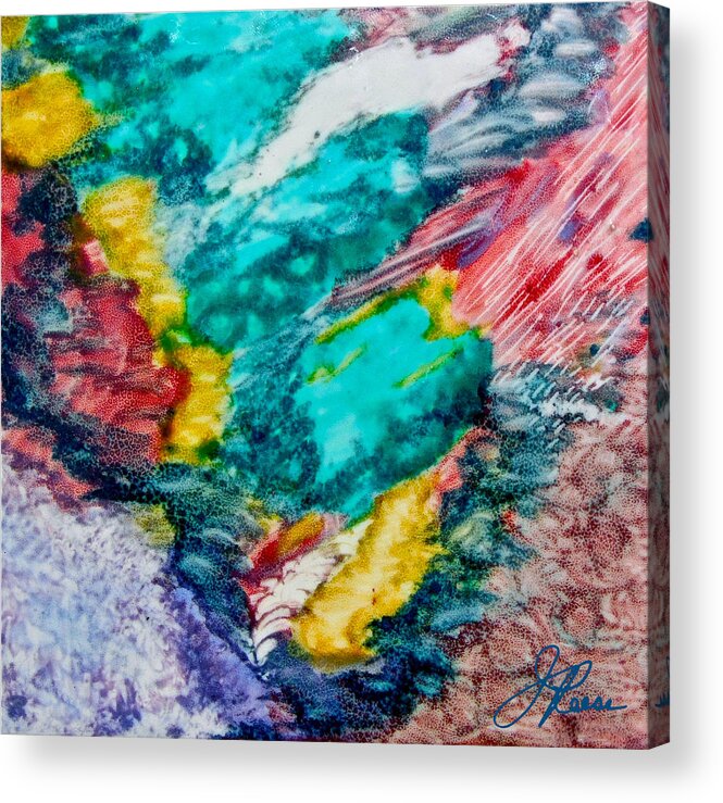 Abstract Painting Acrylic Print featuring the painting Blue Rush by Joan Reese