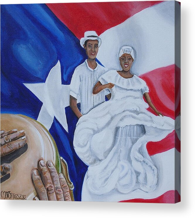 Puerto Rican Art Acrylic Print featuring the painting Bomba by Melissa Torres