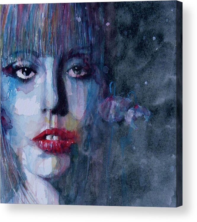 Lady Gaga Acrylic Print featuring the painting Born This Way by Paul Lovering