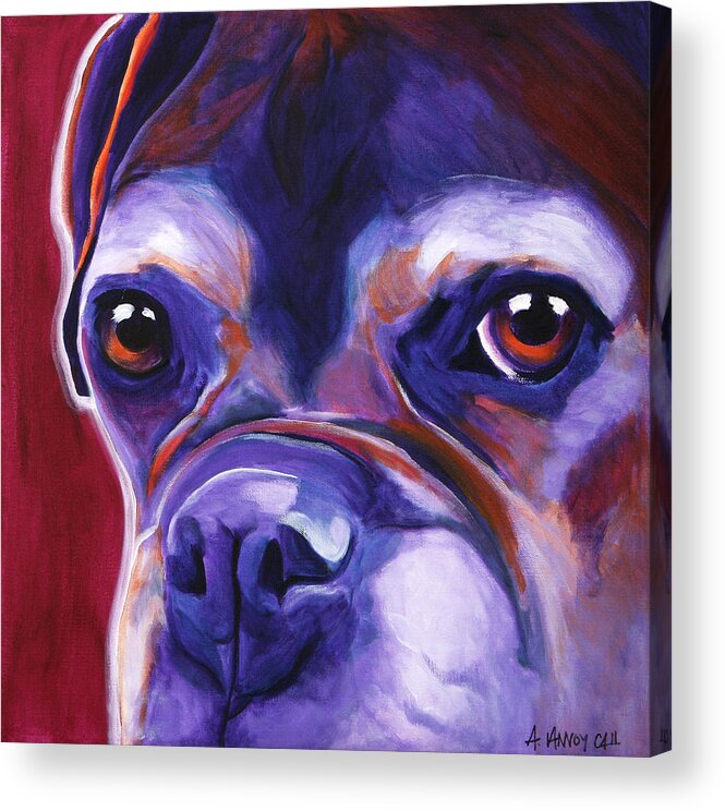 Boxer Acrylic Print featuring the painting Boxer - Wallace by Dawg Painter