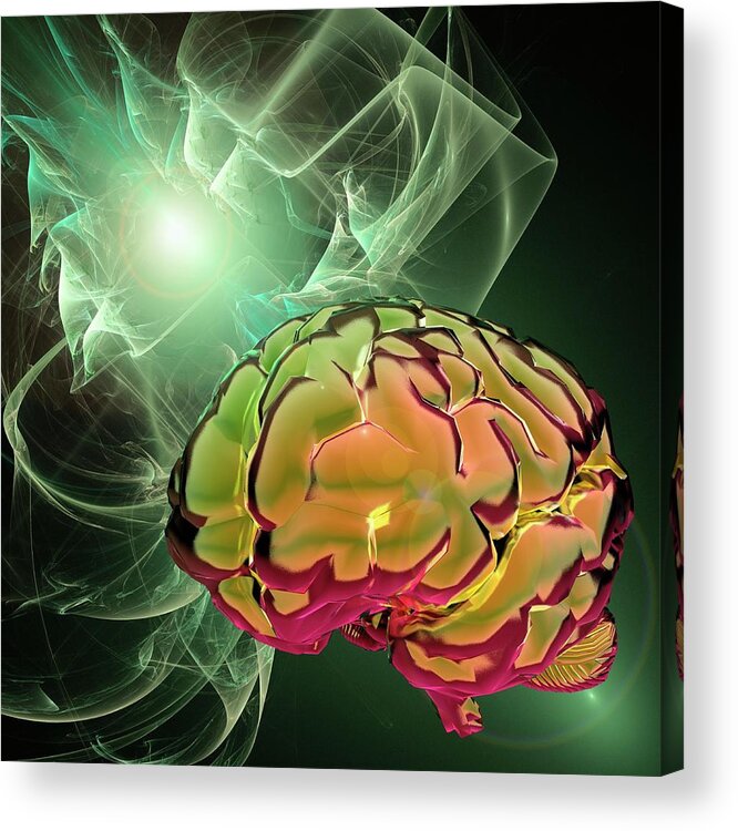 Concepts & Topics Acrylic Print featuring the digital art Brain Activity, Conceptual Artwork by Laguna Design