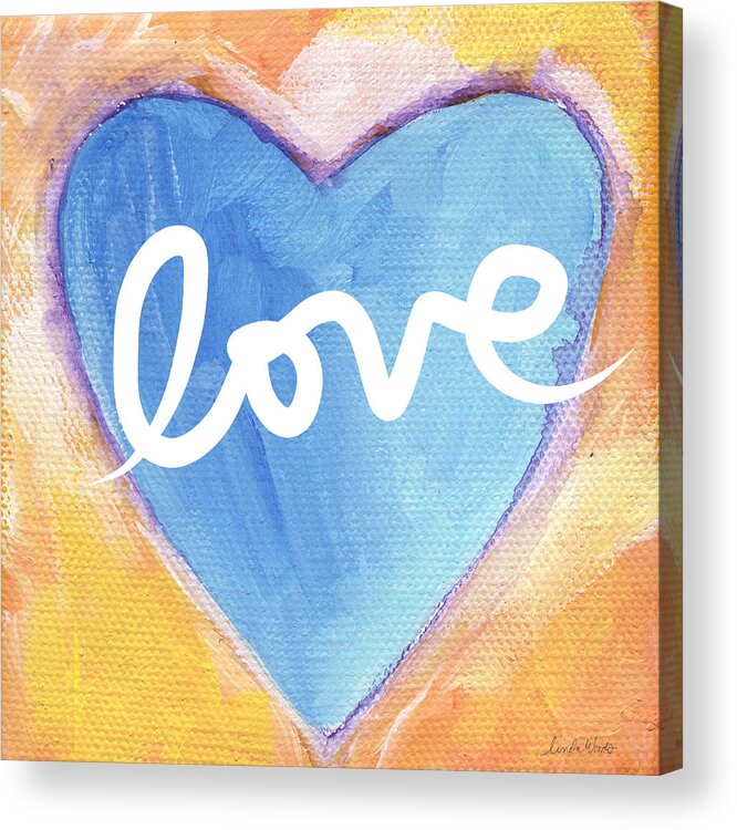 Love Acrylic Print featuring the painting Bright Love by Linda Woods