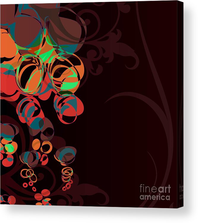 Brown Acrylic Print featuring the digital art Bubbling Bubbles - 45 by Variance Collections