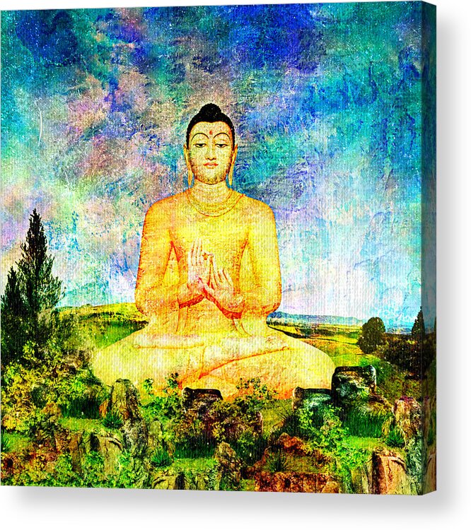 Peace Acrylic Print featuring the painting Buddha by Ally White