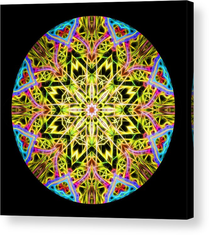 Mandala Acrylic Print featuring the photograph Burst of Joy Mandala by Beth Sawickie