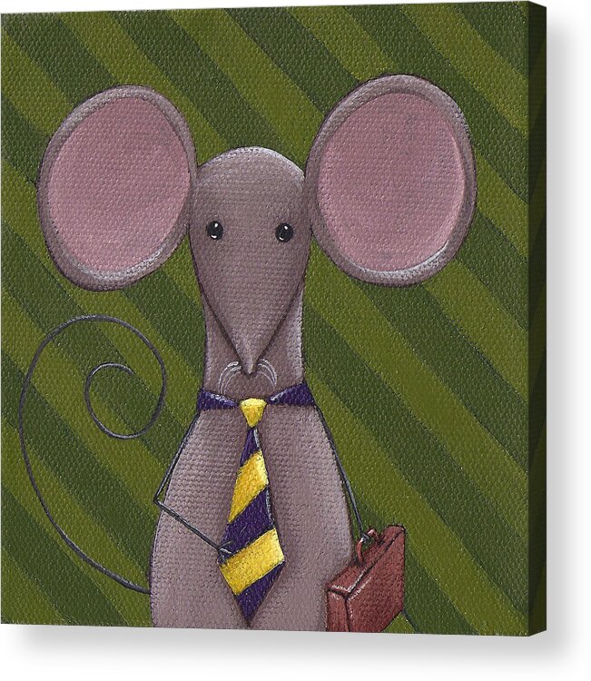 Mouse Acrylic Print featuring the painting Business Mouse by Christy Beckwith