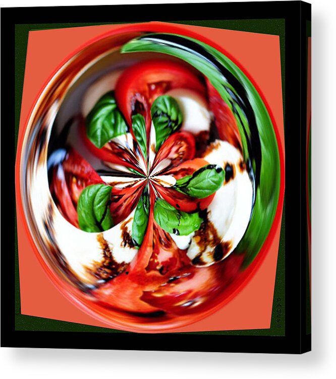 Salad Acrylic Print featuring the photograph Caprese Salad Orb by Paula Ayers