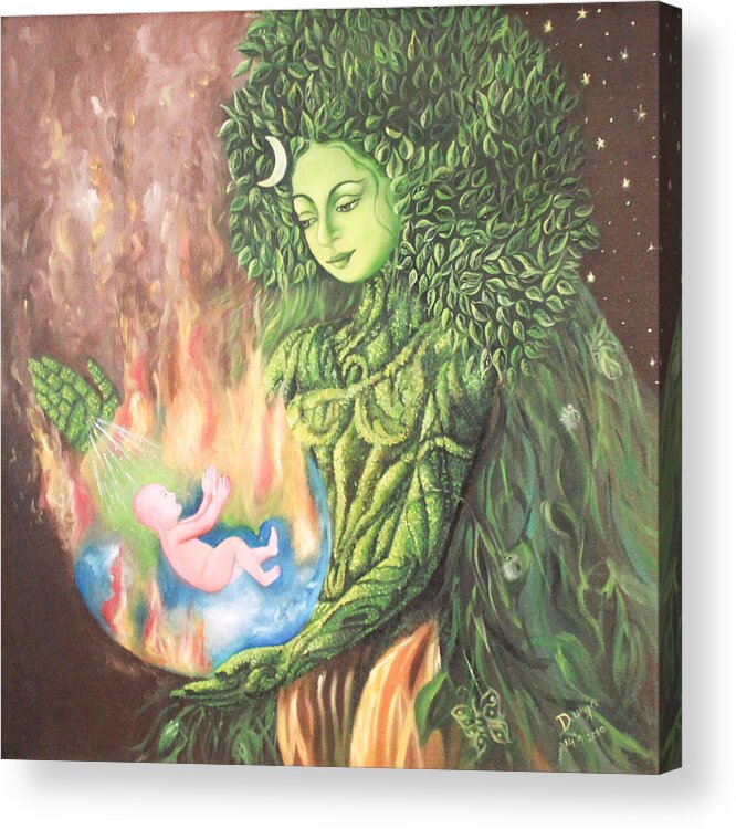 Caring Mother Nature To Reduce Global Warming Acrylic Print By Durga C