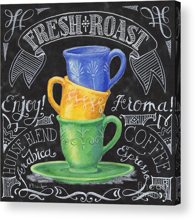 Barista Acrylic Print featuring the painting Chalkboard Coffee I by Paul Brent