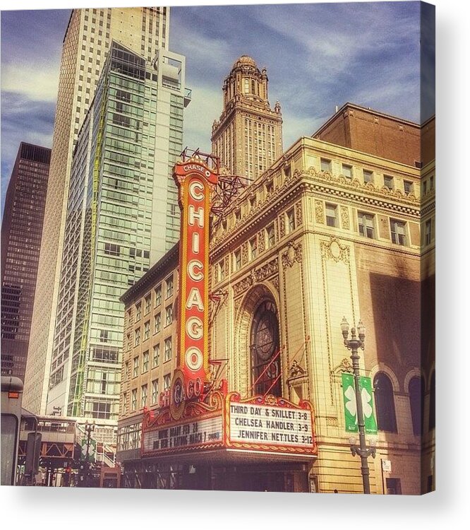 Chicagoloop Acrylic Print featuring the photograph Chicago Theatre #chicago by Paul Velgos
