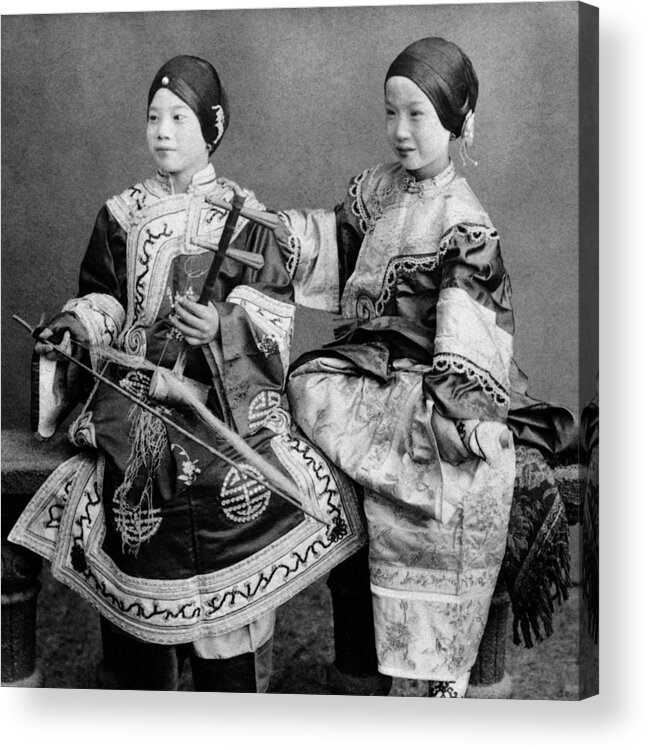 1910 Acrylic Print featuring the painting China Singing Girls, C1910 by Granger