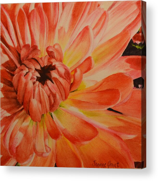 Chrysanthemum Acrylic Print featuring the painting Chrysanthemum by Joanne Grant