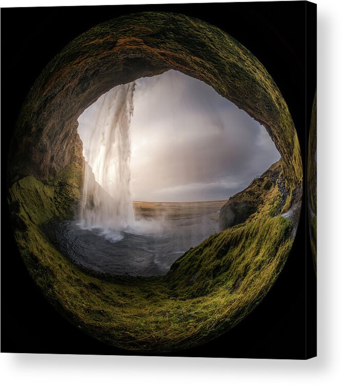 Scenics Acrylic Print featuring the photograph Circular View Of Seljalandsfoss by Coolbiere Photograph