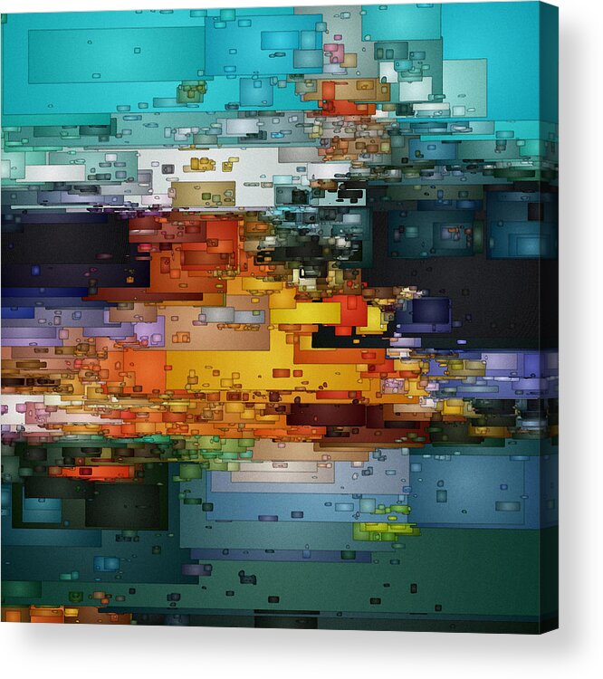 Digital Acrylic Print featuring the digital art City of Color 1 by David Hansen